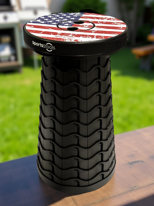 Collapsible American Flag Stool